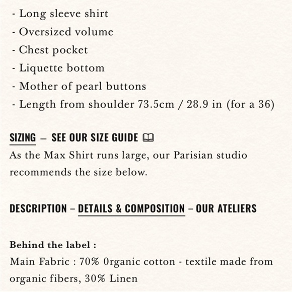 SEZANE Classic Oversized Blue & White Striped Linen Cotton Button Down Max Shirt - Picture 16 of 17